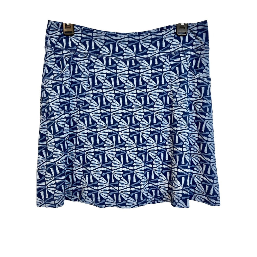 FRESH PRODUCE Skort Skirt Sz M Blue Print Shorts Athletic Casual Coastal Travel